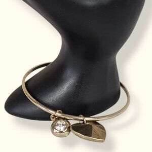 (2/$20) Dangling Puffy Heart & Rhinestone Bracelet